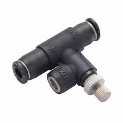 Rapid Exhaust Valve: union straight, exhaust throttle included, open atmosphere system (EQE-6) 