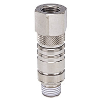 Mold Cooling - Mold Temperature Control Joint - Built-in Stop Valve - Female Screw Straight (ASC10-02F01) 