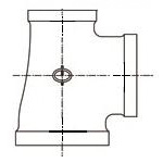 Steel Pipe Fittings, Screw-In Pipe Fittings, Tri-Directional Reducing Tees (Large Branch Diameters) (BRT-3/4X3/4X11/4B-W) 
