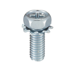 External Tooth Washer Integrated Phillips Head Hexagon Upset Screw (External Tooth W) (HXPS-STU-M5-10) 