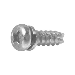 Pan Head Self-Tapping Screw With Cross-Head (Type 2 Grooved, B-1 Type) P-1 (JIS Plain W) (CSPPNNNDP2-STCNW-TP3-10) 