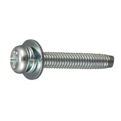 Cross-Head , Pan Head Tapping Screw, With Class 3 Grooved, Shape C-1, P = 3 (Spring Lock Washer + JIS Captive Washer) (CSPPNSNDP3-STC-TP4-20) 