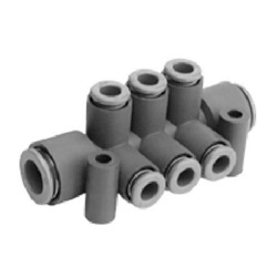 Flame Resistant (Equivalent To UL-94 Standard V-0) FR One-Touch Fittings Manifold KRM11 (KRM11-08-12-6) 
