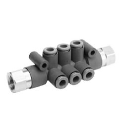 Flame Resistant (Equivalent To UL-94 Standard V-0) FR One-Touch Fittings Manifold KRM12 (KRM12-08-03-6) 