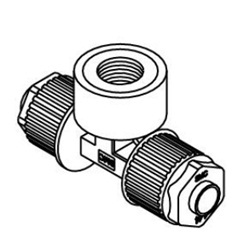 Fluoropolymer Pipe Fitting, LQ1 Series, Female Branch Tee, Inch Size (LQ1B1A-FN) 