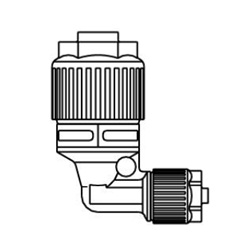 Fluoropolymer Pipe Fitting, LQ1 Series, Union Elbow Reducing, Metric Size (LQ1E51-R5-1) 