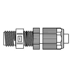 Fluoropolymer Pipe Fitting, LQ2 Series, Space Saving Fitting, Panel-Mount Union, Inch Size