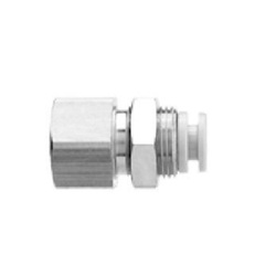 Bulkhead Connector KGE Stainless Steel One-Touch Fitting, KG Series. (KGE04-02-X17) 