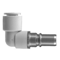 S Coupler KK Series, Plug (P) Elbow Type With One-Touch Fitting (KK2P-06L) 