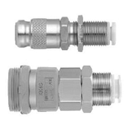 S Coupler KK Series, Socket (S) Bulkhead Type With One-Touch Fitting