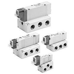 5-Port Solenoid Valve, Base Mounted, Single Unit SY3000/5000/7000/9000 Series (SY3140-1LE-01) 
