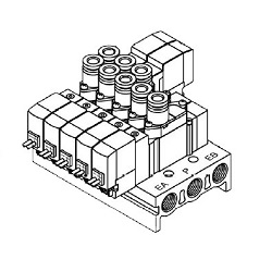 3-Port Solenoid Valve 5-Port Solenoid Valve Manifold Mixed Mountable Type (SY313-5GSE-C4) 