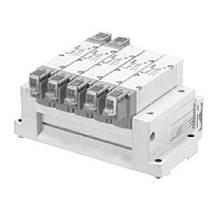 5-Port Solenoid Valve, SY9000, Base Mounted Manifold, Split Base, Individual Wiring Type (SS5Y9-43-02DS-C12-D) 