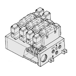 5-Port Solenoid Valve, Pilot Type, VFS4000, Manifold