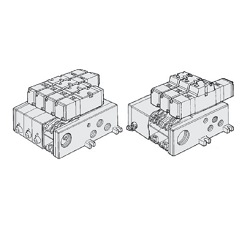 5-Port Solenoid Valve, Pilot Operated, Plug-in/Non Plug-in, VFR2000 Manifold 