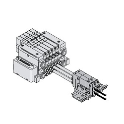 5-Port Solenoid Valve, Rechargeable Battery Compatible, 25A-VQ1000/2000, Separately Mounted Perfect Block