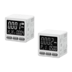 2+ Analog Output 3-Screen Display Digital Pressure Switch, Rechargeable Battery Type, 25A-ZSE20A(F) / ISE20A (25A-ISE20A-R-M-M5-JB) 