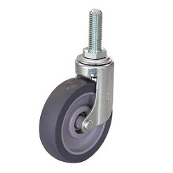 Reduced Noise Caster, Screw-In Elastomer Wheels, Freely Rotating (TYEFT75ELB) 