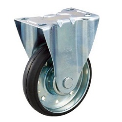 High-Tension Press-Formed Rubber Caster with Fixed Fittings (HTTK130) 