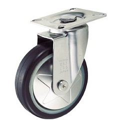 Press Low-Noise Casters Rubber Wheels Stainless Steel Brackets Swivel (TXSJ100) 