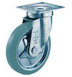 Press-Formed Gray Rubber Caster, Freely Rotating (TJB-150G) 
