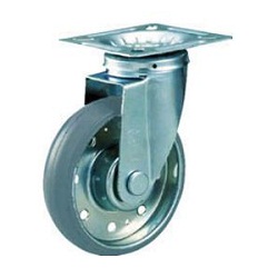 High-Tension Press-Formed Gray Rubber Caster with Freely Rotating Fittings (HTTJB-100G) 