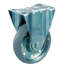High-Tension Press Gray Rubber Casters with Fixing Bracket (HTTK-150G) 