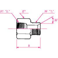 PT Connection PF30°MIS Female Connector