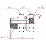 PT Connection PF 30° FCS Male/Female Connector