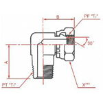 PT Connection PF30° MIS Male Swivel 90° Elbow