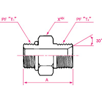 JIS "O"-Ring Boss Connection PF 30° MIS Male Connector