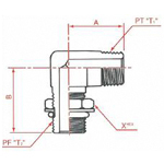 PT Connection JIS "O"-Ring Boss O-Ring Boss Male 90° Elbow