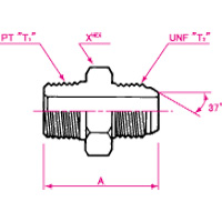 Pipe Connection JIC37° Flare Male Connector