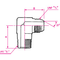 Pipe Jointing JIC37° Flare Male 90° Elbow