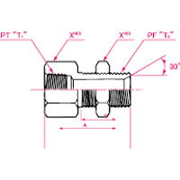 PT Connection PF30°MIS Female Bulkhead Tightening Connector