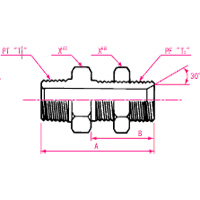 PT Connection PF30°MIS Male Bulkhead Tightening Connector