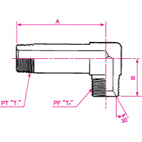 PT Connection PF30° MIS Male Long 90° Elbow