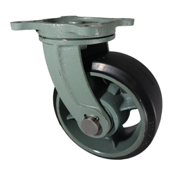 Swivel Wheel With Rubber Wheel for Heavy Loads (HB-g Type) FCD Ductile Hardware (HB-G250X65) 