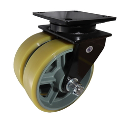 Dual Wheel Caster for Super Heavy Weights, Swivel Wheel (UHBW-g Type / MCW-g Type) (UHBW-G-150X75) 