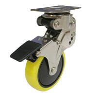 NPG Model Free Wheel Plate Type, Anti-Static Urethane Foam Wheel (with Stopper) (NPG-100SUES-2) 