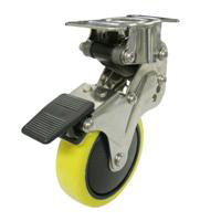 NPR Type Fixed Wheel Plate Type and Anti-Static Urethane Wheels (with Stopper) (NPR-100SUES-3) 