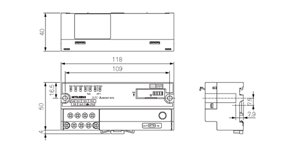 Drawing of AJ65SBT-RPG (unit: mm)