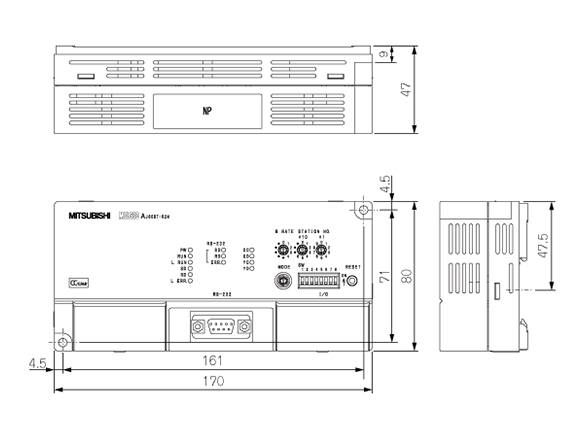 Dimensional drawing of AJ65BT-R2N (Unit: mm)