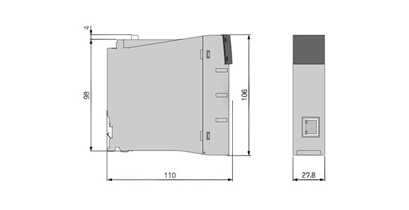 BACnet Unit RJ71BAC96 dimensional outline drawing