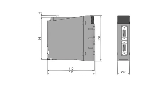 Drawing of serial communication unit RJ71C24-R2