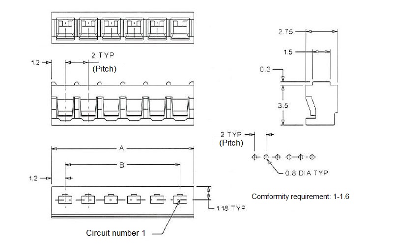 2.0 mm Board-in Connector Housing (51015) 