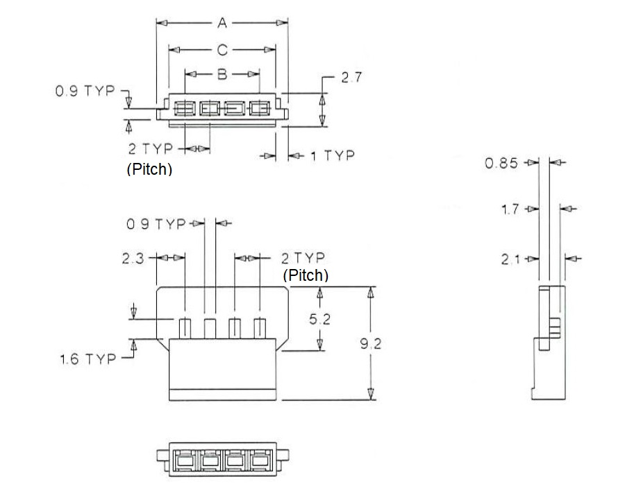 MicroBlade? 2.00 mm Pitch Circuit Board Angle Wafer (51005) 