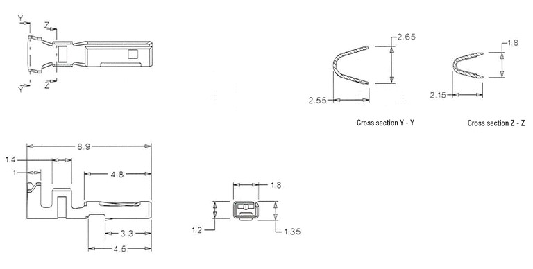 Mizu-P25? Minituare Waterproof Connector Terminal (50039) 