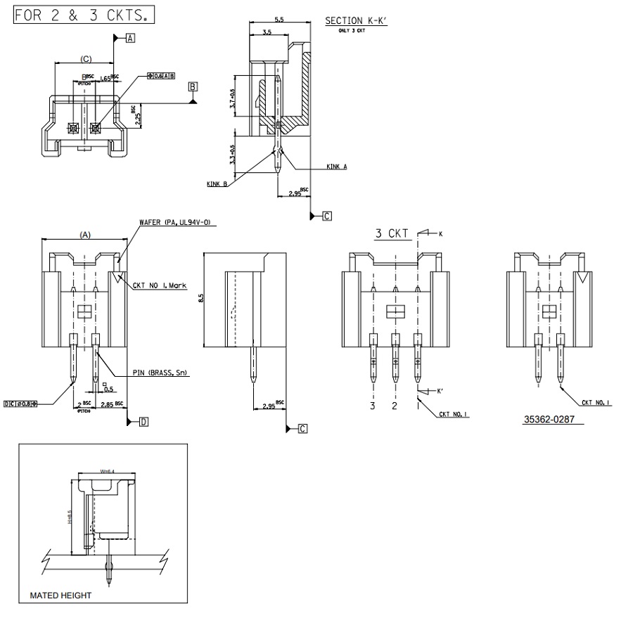 Sherlock? 2.00 mm Pitch Circuit Board Wafer (35362) 