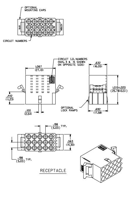 Standard .093" Receptacle Housing (1375) 